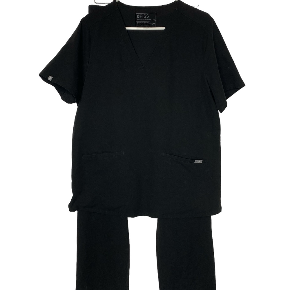 Figs Black Technical Collection Size XL Set Scrubs